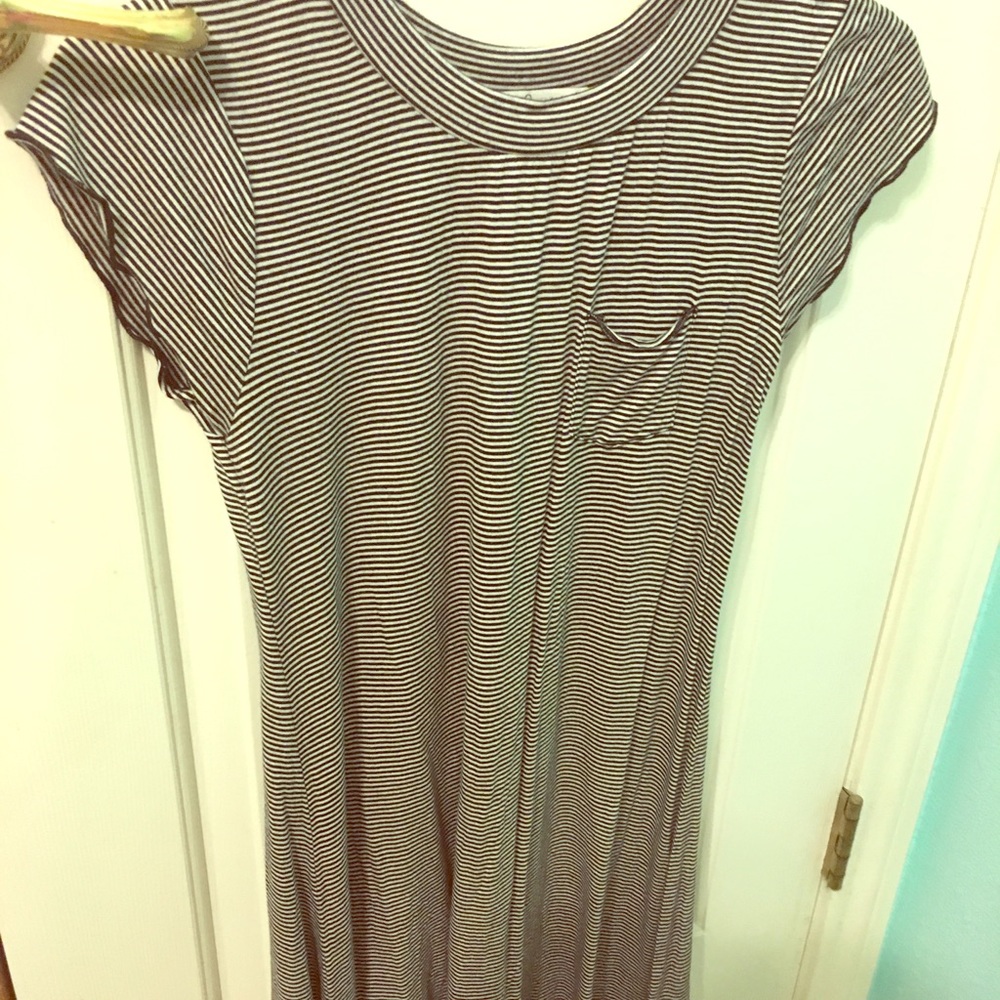 black and white striped t-shirt dress